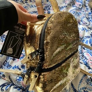 Steve Madden Gold Sequin Convertible Purse